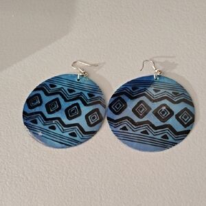 Fashion Jewelry Blue and Black Geometric Earrings